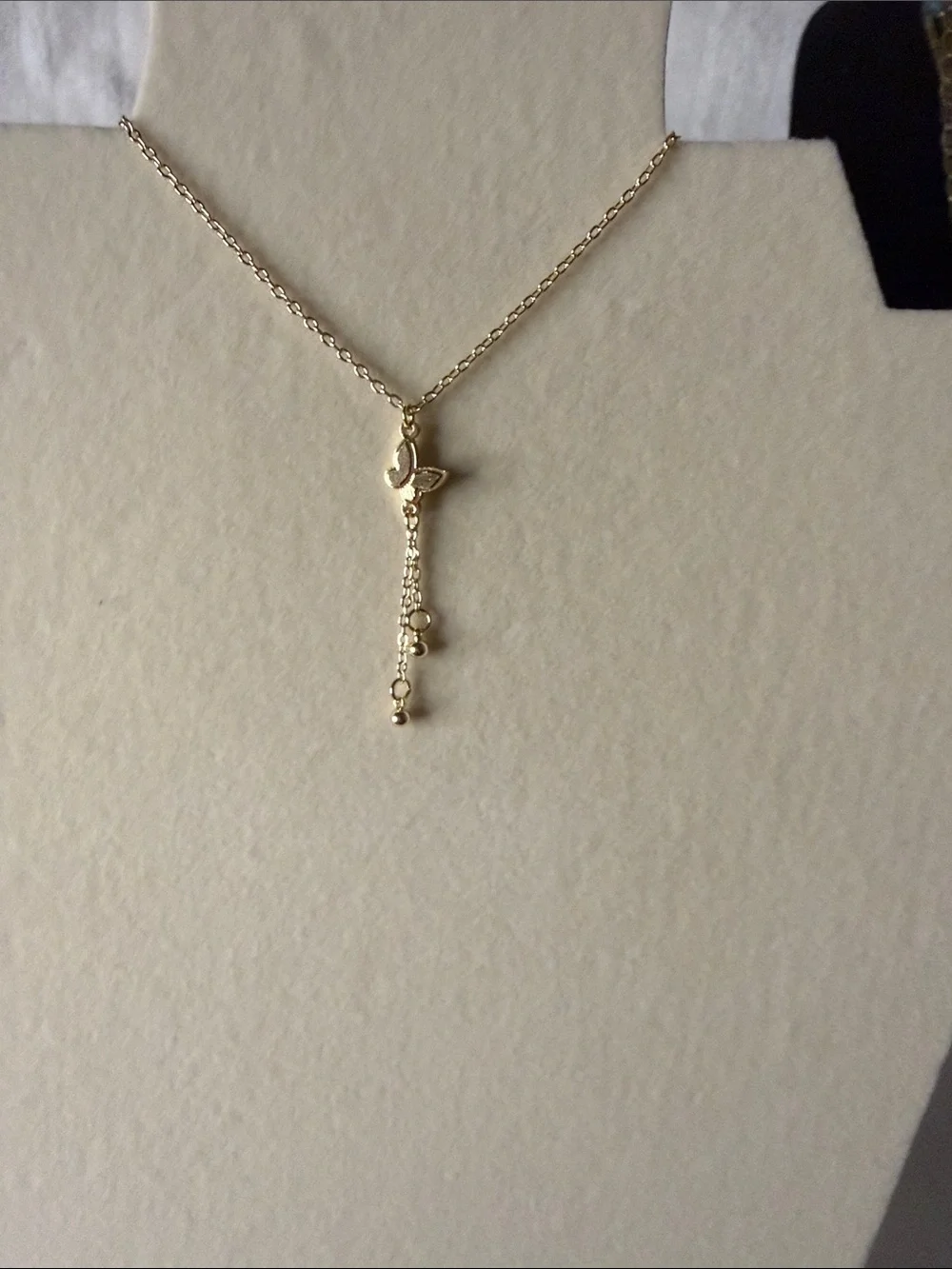 Delicate 18k Triple Gold Plated Butterfly Necklace